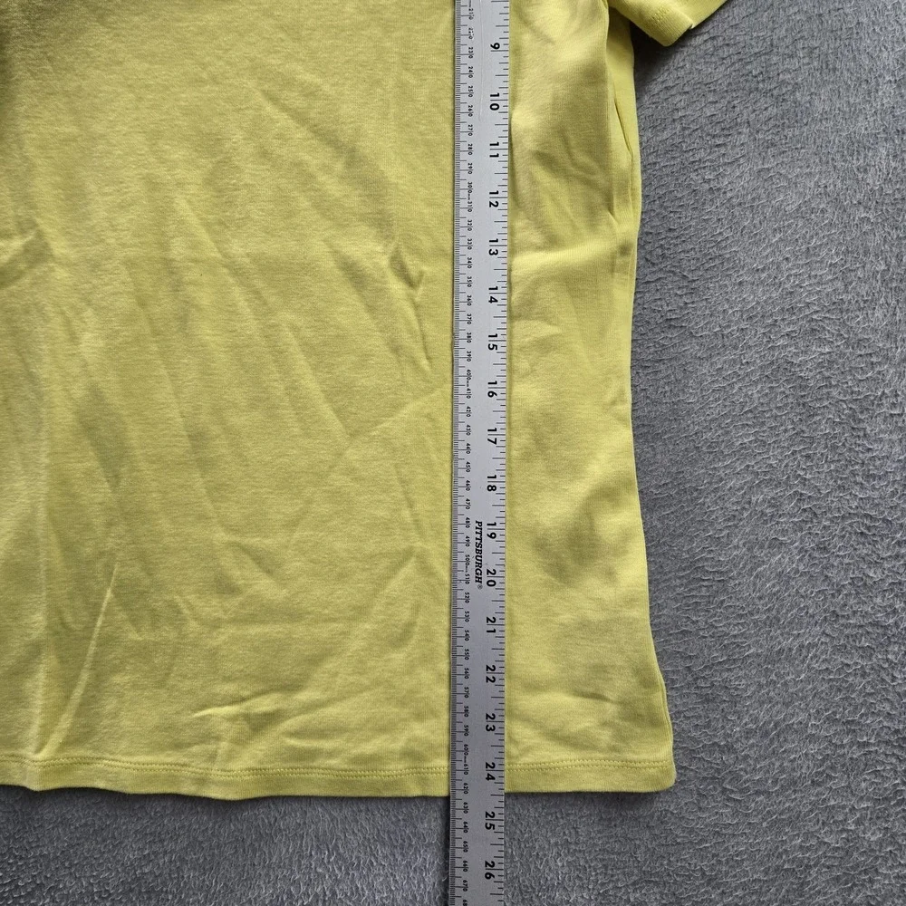 Lauren Ralph Women Shirt L Yellow Small Chest Logo Embroidery Crew‎ Neck